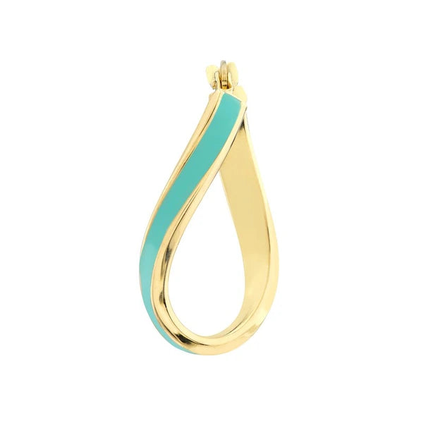 Turquoise EN/Amel Oval Twist Hoops