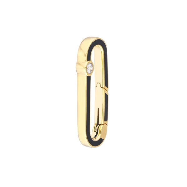 1/20tcw Diamond Black EN/Amel Oblong Push Lock