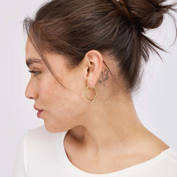 Square Twist Rope Hoop Earrings