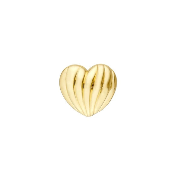 Fluted Heart Stud Earrings