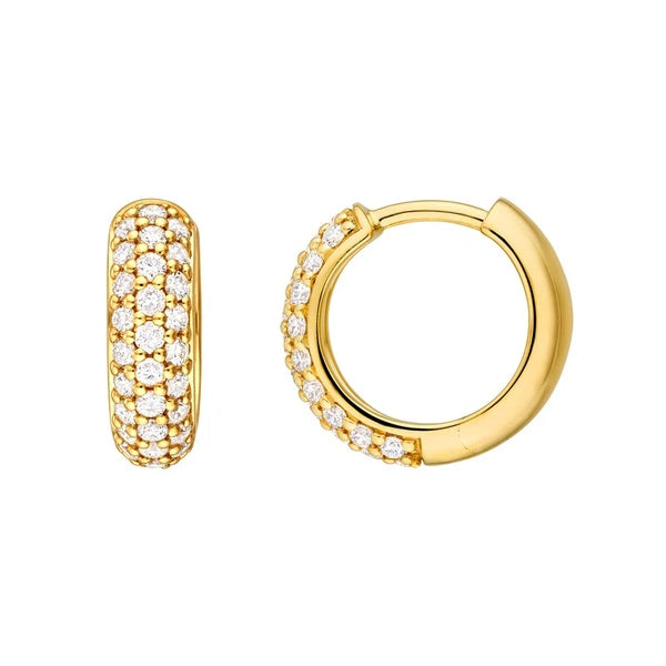 3 Row Diamond Pavé Huggies (1/2tcw)