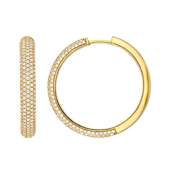 5 Row Diamond Pavé Hoop Earrings (1tcw)
