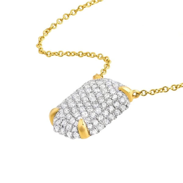 Diamond Pavé Rectangle Pendant Necklace
