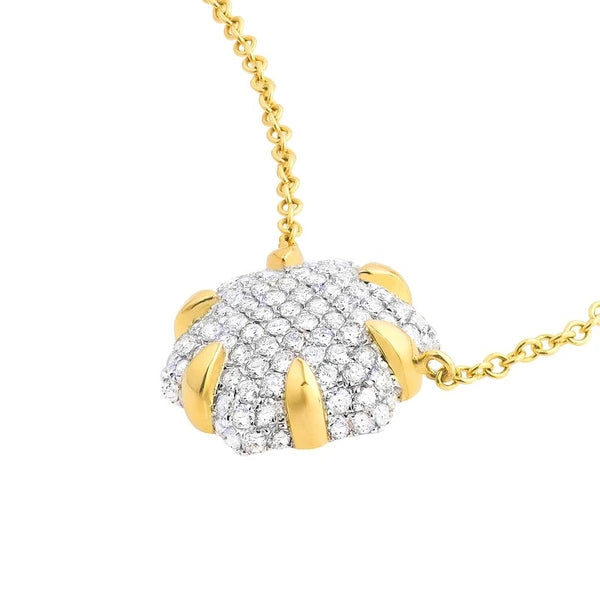 Diamond Pavé Hexagon Pendant Necklace
