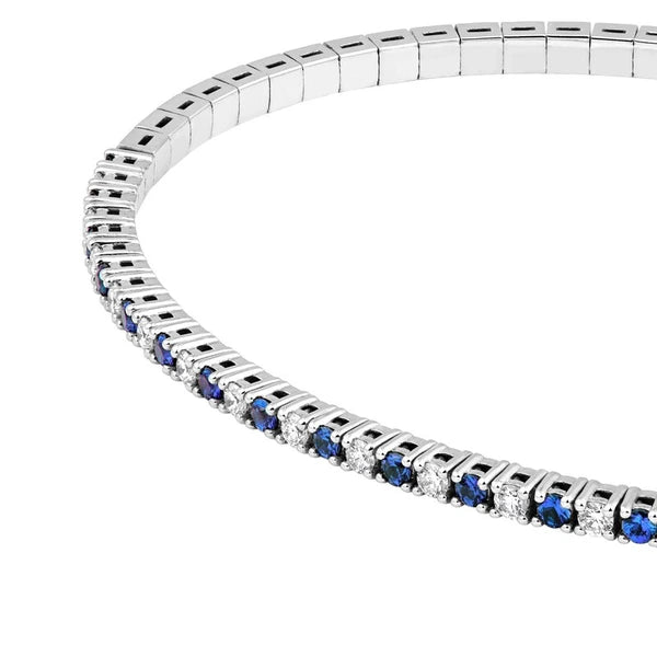 Sapphire & Diamond Flex Tennis Bracelet (7/8tcw)