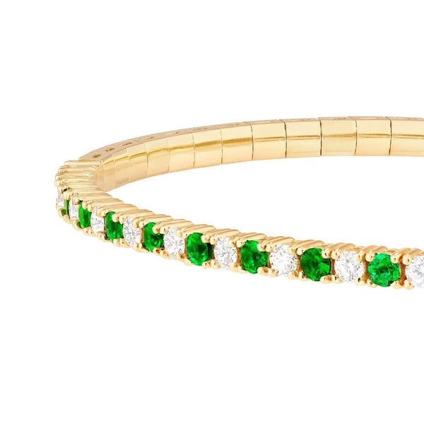 Emerald & Diamond Flex Tennis Bracelet (1/2tcw)