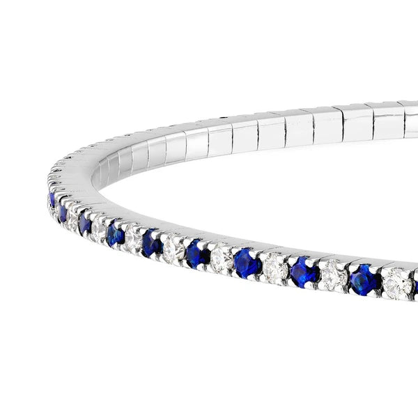 Sapphire & Diamond Eternity Flex Tennis Bracelet (3/8tcw)