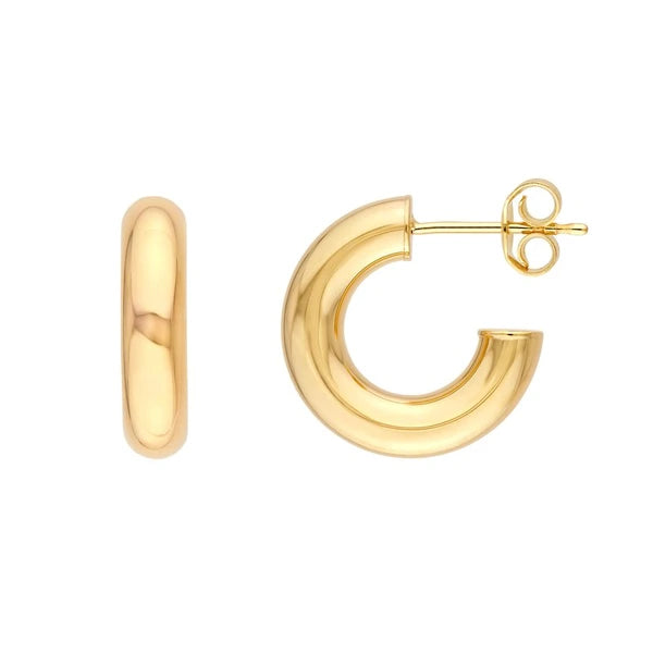 8mm ID Polished Open Hoop Earrings