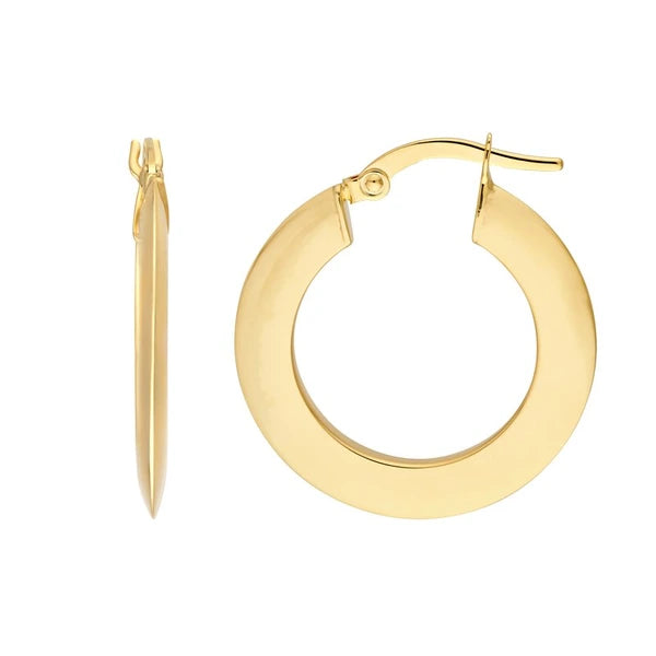 Triangular Tube Round Hoop Earrings