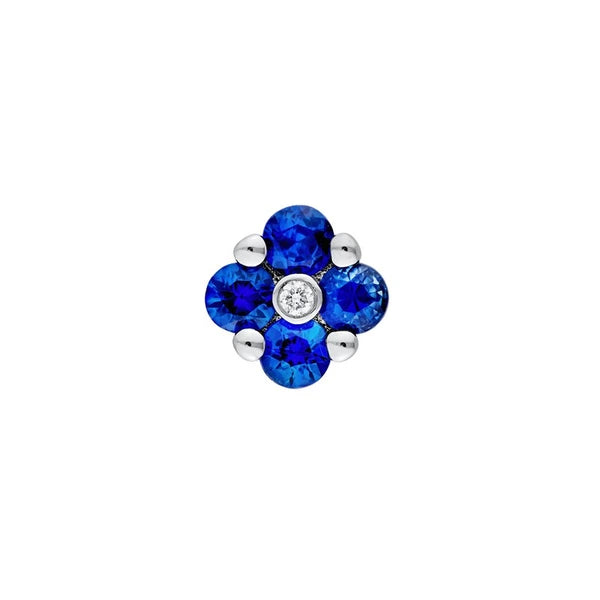 2.5mm Sapphire Flower Stud Earrings