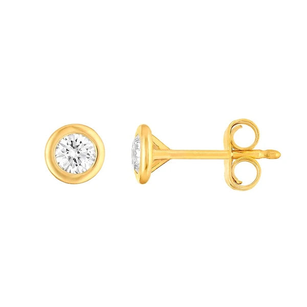 1/4tcw Round Diamond Martini Bezel Stud Earrings