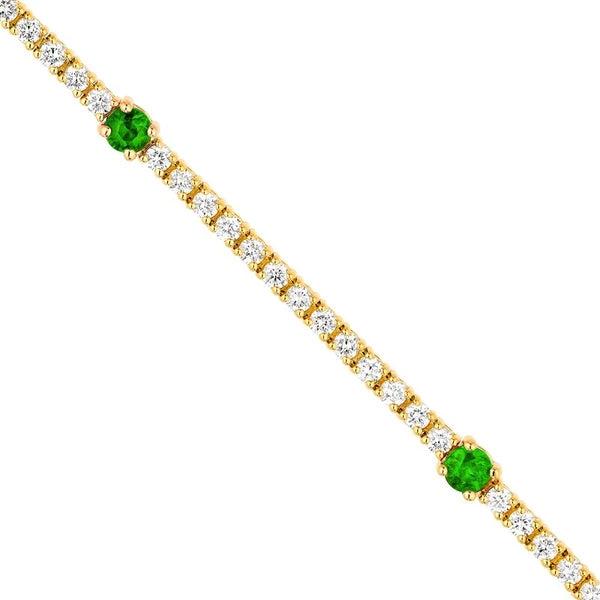 Emerald & Diamond Station Bracelet