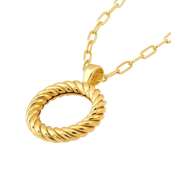 Twisted Rope Open Circle Pendant