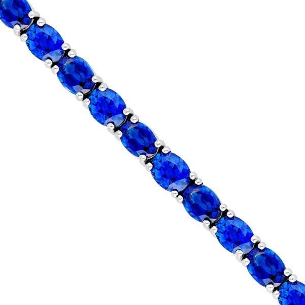 Oval Blue Sapphire Tennis Bracelet
