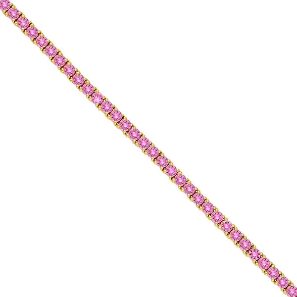 2.0mm Pink Sapphire Straight Tennis Bracelet