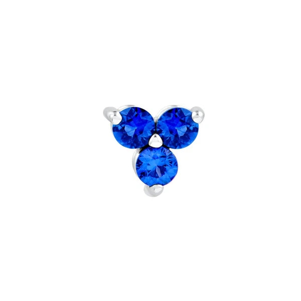 2.9mm Blue Sapphire Trio Stud Earrings