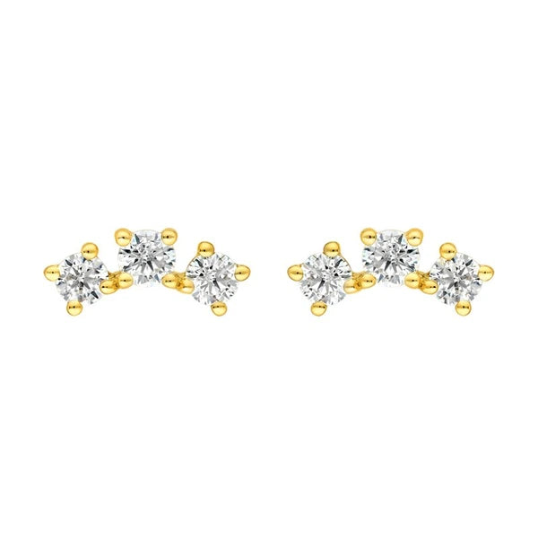 1/2tcw Diamond Trio Stud Earrings