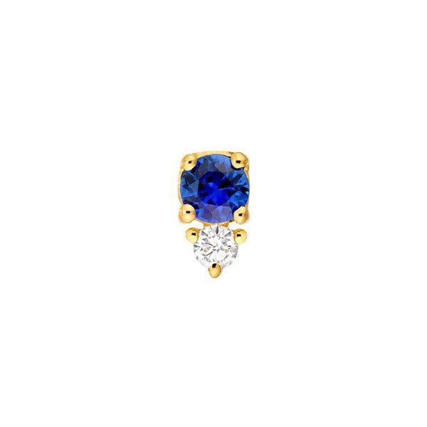 1/3tcw Sapphire & Diamond Stud Earrings