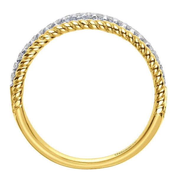 14K Yellow-White Gold Matching Wedding Band