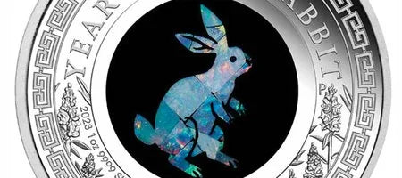 Perth Mint Celebrates Chinese Year of the Rabbit With Opal-Inlaid Silver Coin