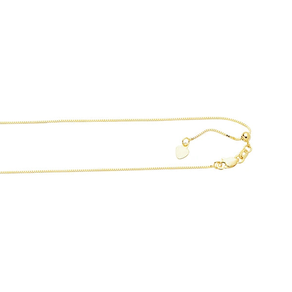 10K Gold 0.68mm Adjustable Box Chain