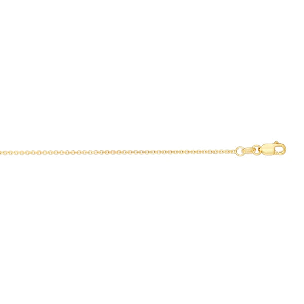 10K Gold 0.87mm Diamond Cut Cable Chain