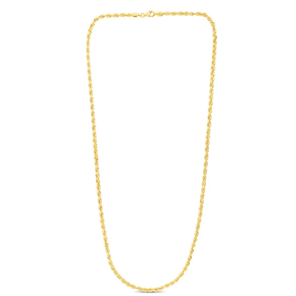 10K Gold 3.5mm Solid Diamond Cut Royal Rope Chain