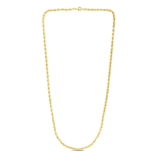 10K Gold 4.0mm Solid Diamond Cut Royal Rope Chain