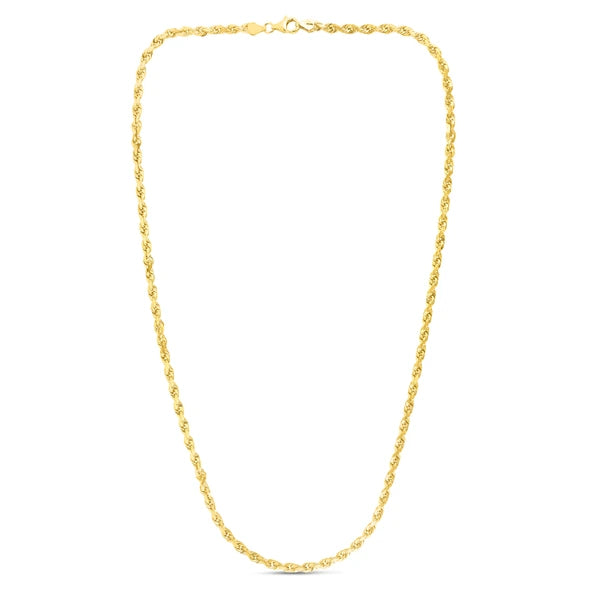 10K Gold 5.0mm Solid Diamond Cut Royal Rope Chain