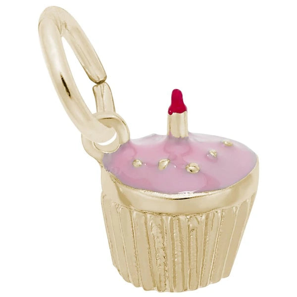 CUPCAKE W/CANDLE & PINK PAINT