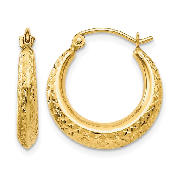 Gold Diamond-cut Hoop Earrings