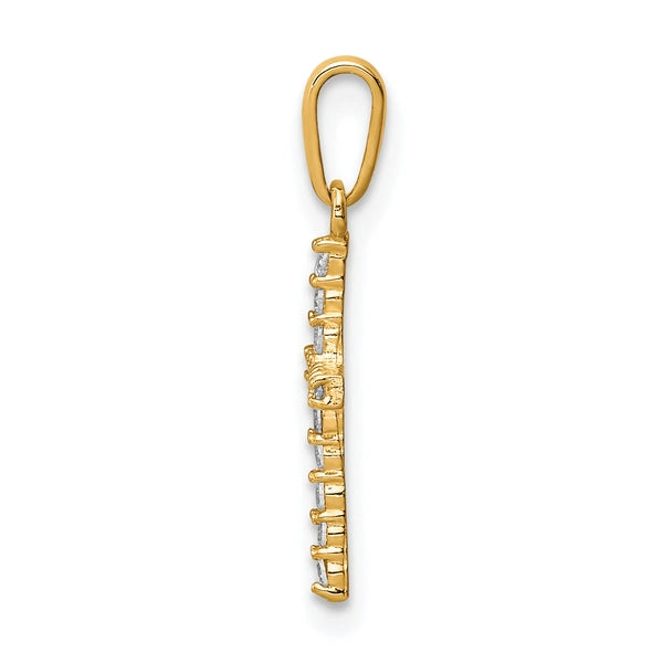 Gold CZ Cross Pendant