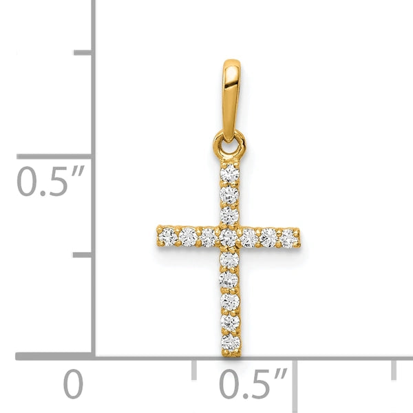 Gold CZ Cross Pendant