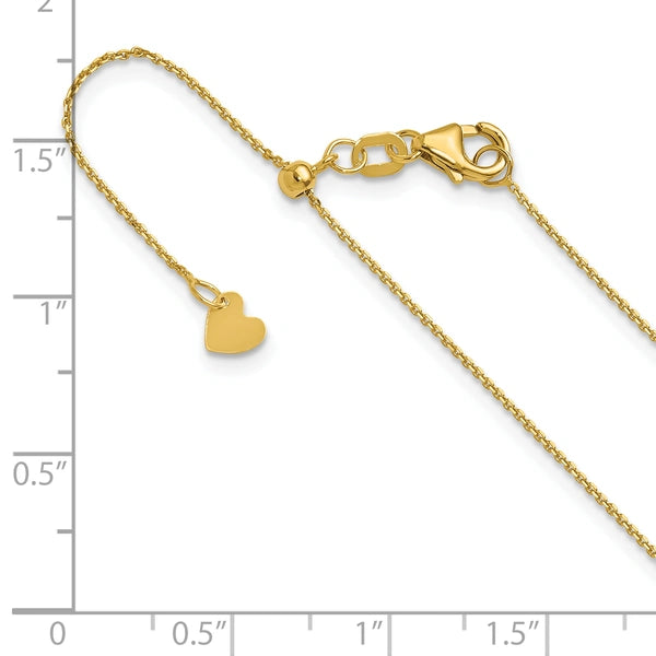Leslie's Gold Diamond-cut Round Cable Adjustable Chain