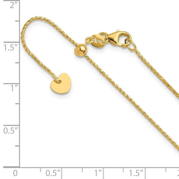 Leslie's 14K Diamond-Cut Open Franco Adjustable Chain