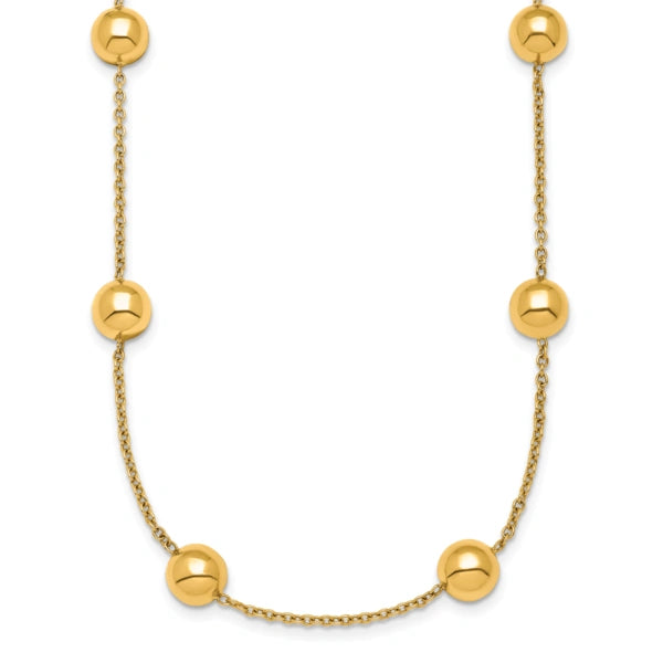HERCO Gold Link Necklaces with 8mm Yellow Beads