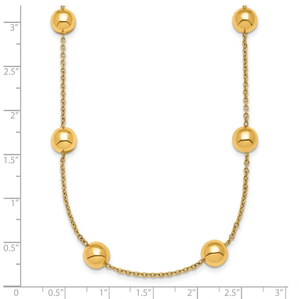 HERCO Gold Link Necklaces with 8mm Yellow Beads