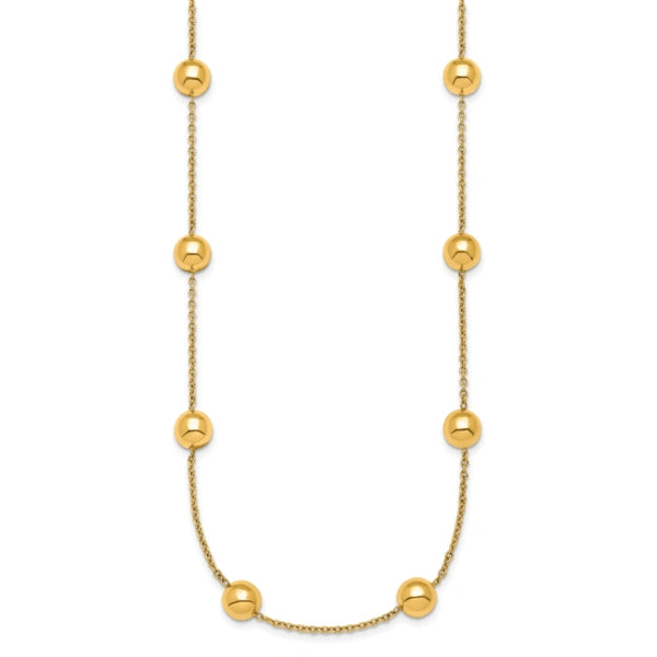 HERCO Gold Link Necklaces with 8mm Yellow Beads