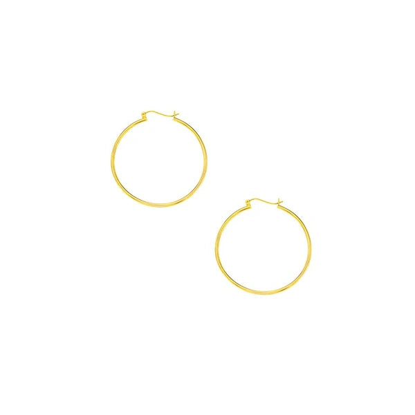 10K Gold 1.5x40mm Hoop Earring