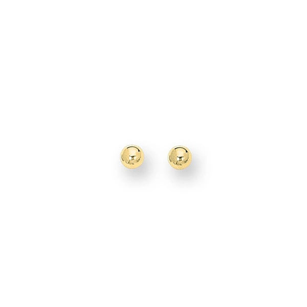 14K Gold Polished 3mm Post Earring