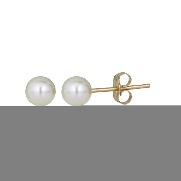 14K Gold 4MM Pearl Stud Earring