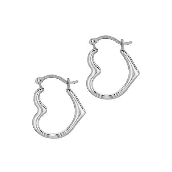 10K Gold Heart Hoop Earring