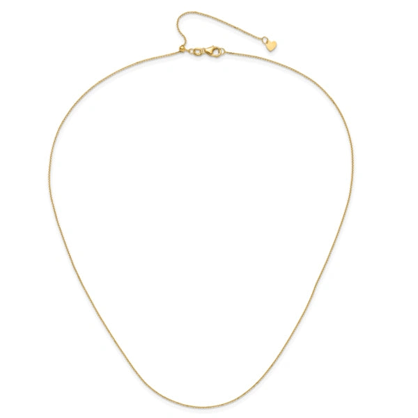 Leslie's Gold Diamond-cut Round Cable Adjustable Chain