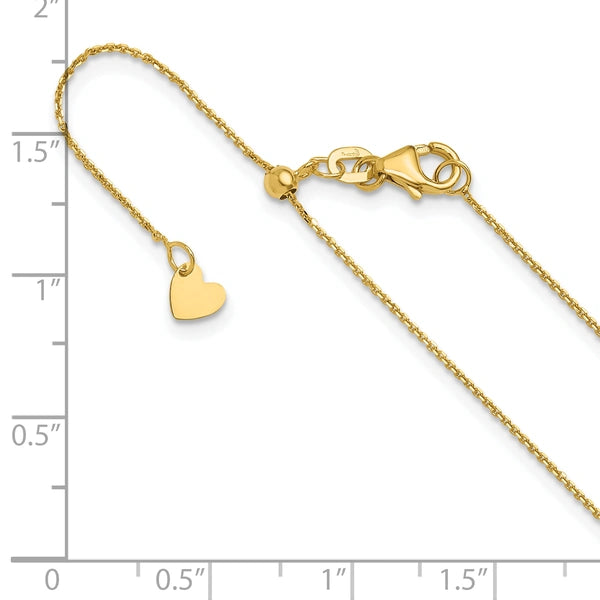 Leslie's Gold Diamond-cut Round Cable Adjustable Chain