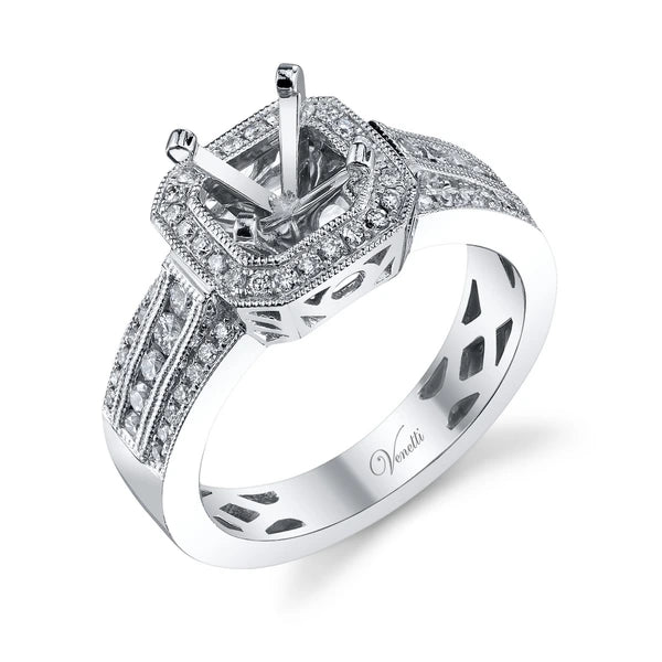 14K W Ring 52Rd 0.28Ct 10Pc 0.33Ct
