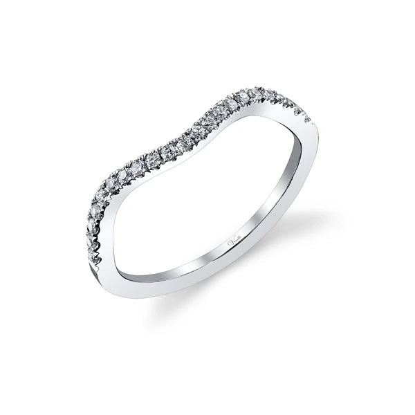 14K W Band 21Rd 0.18Ct