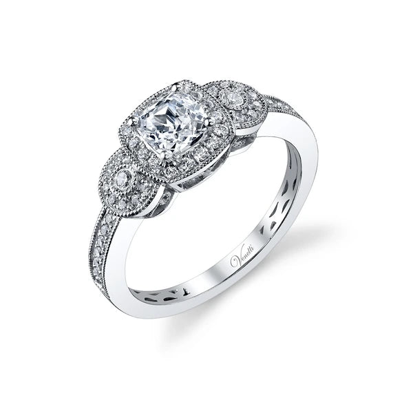 14K W Ring 46Rd 0.28Ct