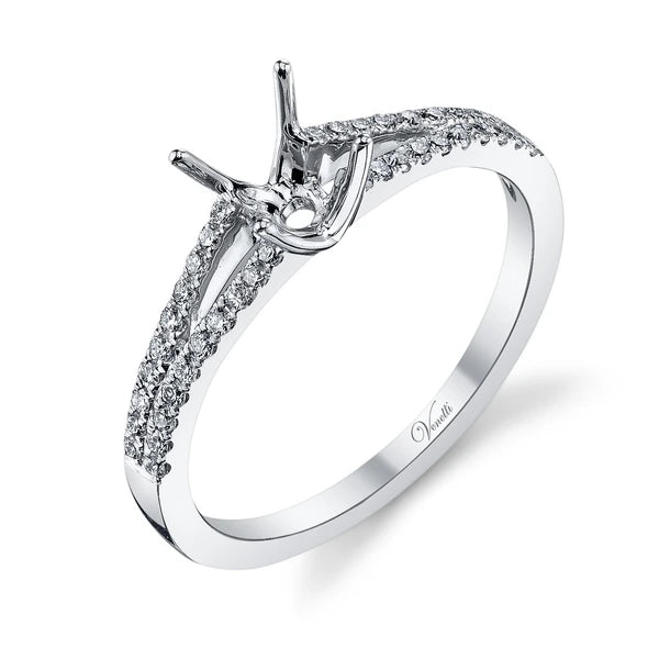 14K W Ring 40Rd 0.19Ct
