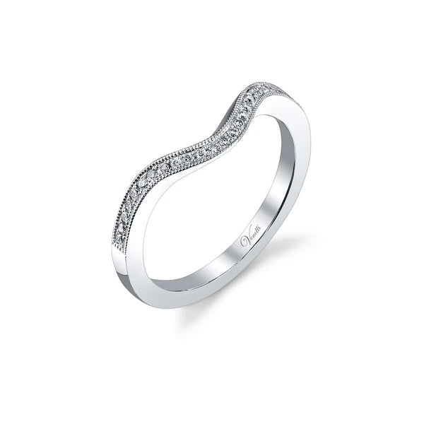14K W Band 25Rd 0.10Ct