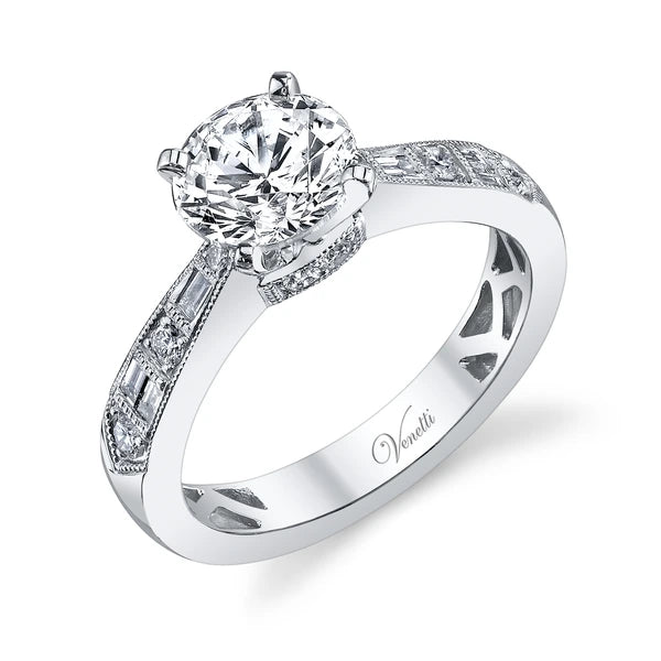 14K W Ring 10Rd 0.19Ct 6Bg 0.11Ct